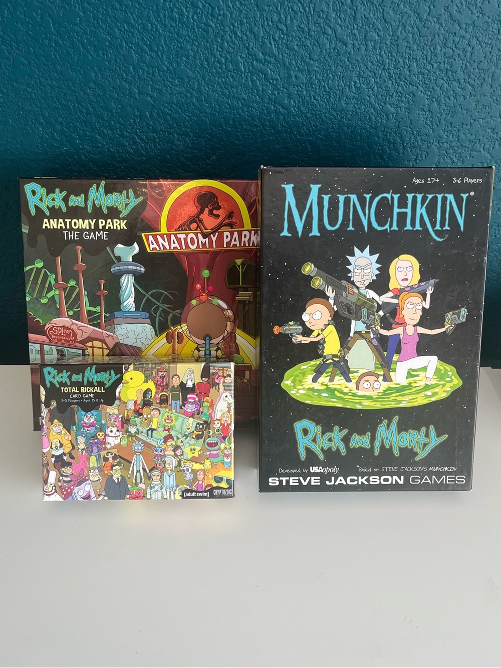 Rick and Morty Anatomy Park Total Rickall and Munchkin Card & Board Games